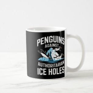 Caneca De Café Pinguins Trump Contra Buracos de Gelo Autoritários