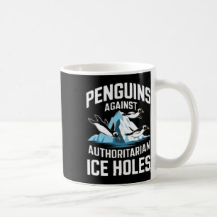 Caneca De Café Pinguins Trump Contra Buracos de Gelo Autoritários