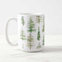 Caneca De Café Pinheiros Costeiros Cortados Com Fécula