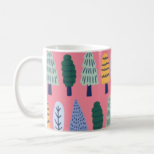 Caneca De Café Pinheiros lindos: padrão infantil. (Esquerda)
