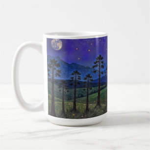 Caneca De Café Pinheiros Silenciosos, Dança Cósmica – Uma Paisage