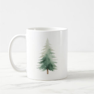 Caneca De Café Pinho de inverno Árvore Aquarela Café