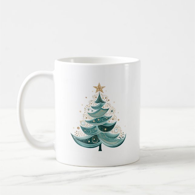 Caneca De Café Pinho de inverno Tree Fora de Natal Mug (Esquerda)
