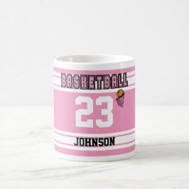 Caneca De Café Pink and White Basketball Jersey