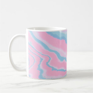 CANECA DE CAFÉ PINK AZUL E ABSTRATO BRANCA
