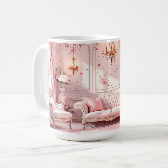 Caneca De Café Pink Baroque (Frente Esquerda)