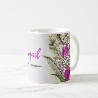 Caneca De Café Pink Be My Bridesmaid Floral Mug