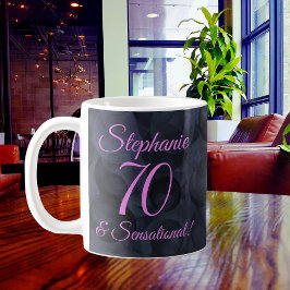 Caneca De Café Pink Black 70 e Sensational Birthday