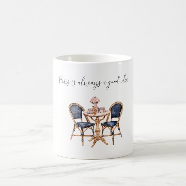 Caneca De Café Pink Blue Paris Table Baguettes (Centro)