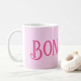 Caneca De Café Pink Bonjour Pastel Pink Coffee Mug