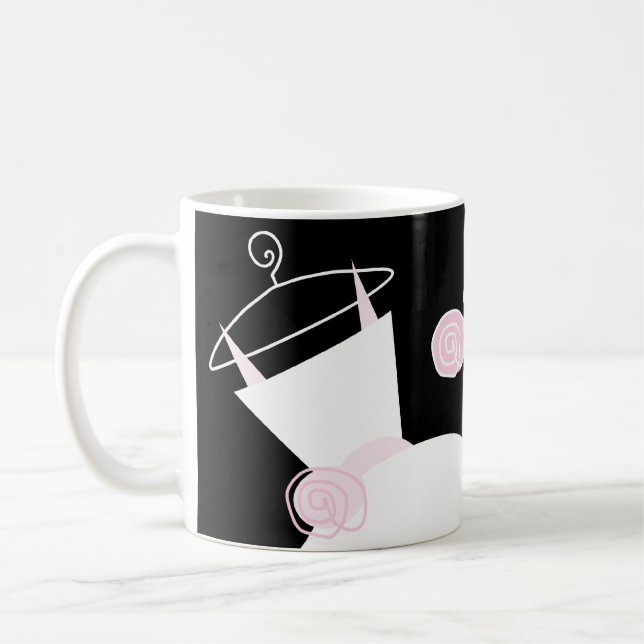 Caneca De Café Pink 'Bride Groom', palhaço de casamento, preto (Esquerda)