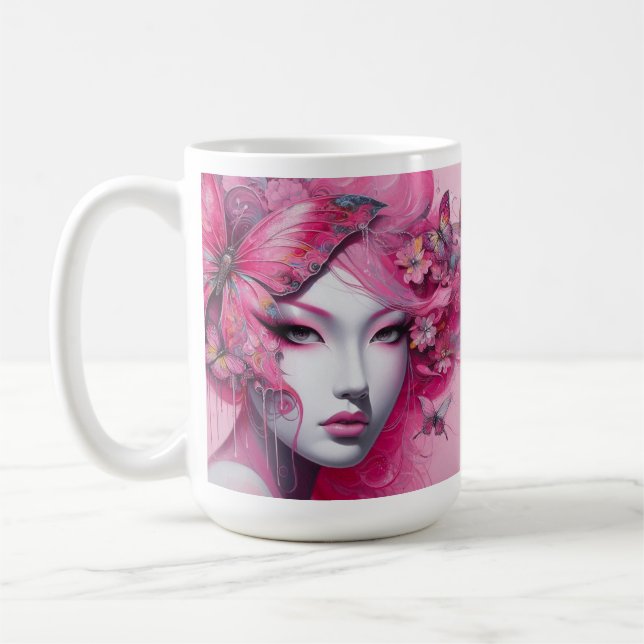 Caneca De Café Pink Butterfly Coffee Mug (Esquerda)