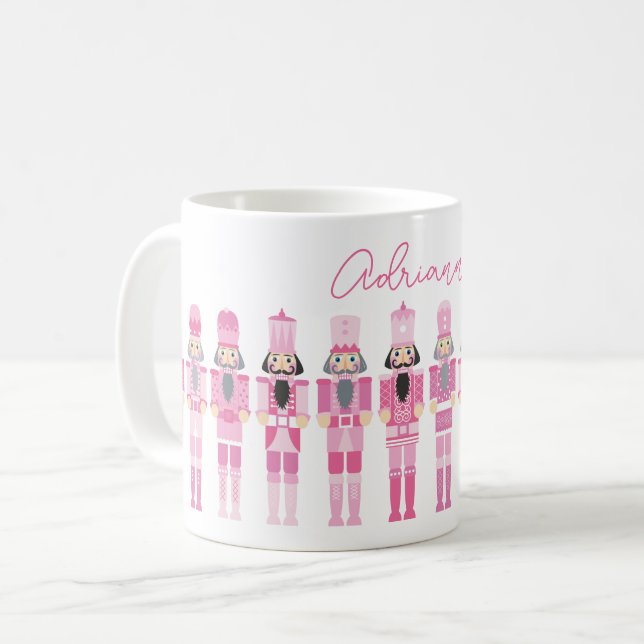 CANECA DE CAFÉ PINK CHRISTMAS NUTCRACKERS (Frente Esquerda)