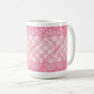 CANECA DE CAFÉ PINK CORAÇÃO BRANCA QUILA