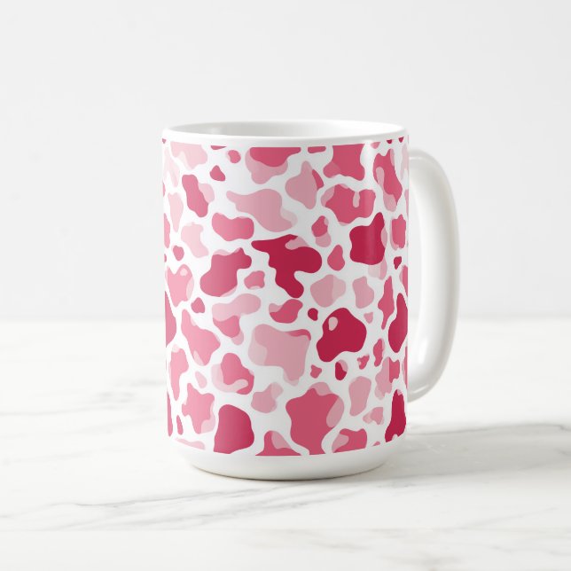 Caneca De Café Pink Cow Print Mug (Frente Esquerda)