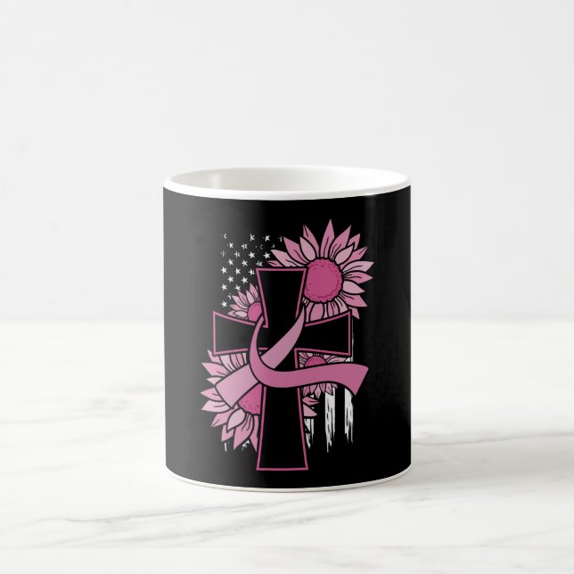 Caneca De Café Pink Cross Faith Christian Breast Cancer Awareness (Centro)
