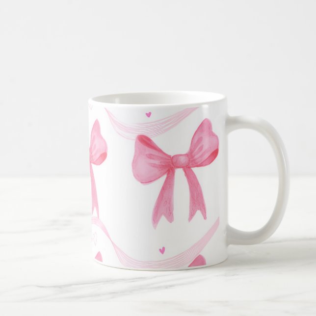Caneca De Café Pink,cute coffee mug with bowa (Direita)