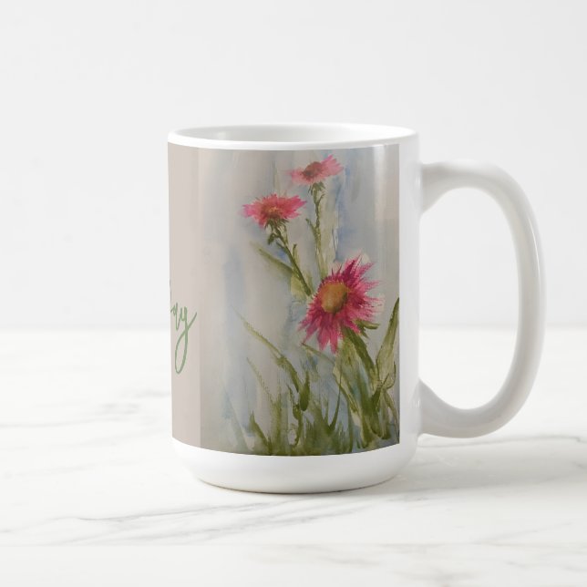 Caneca De Café Pink Daises Coffee Mug (Direita)