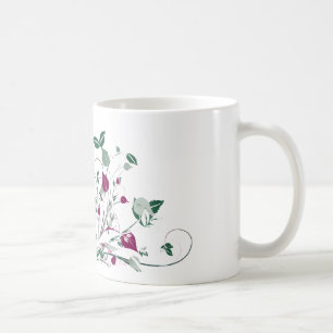 Caneca De Café Pink Floral Swirl Mug