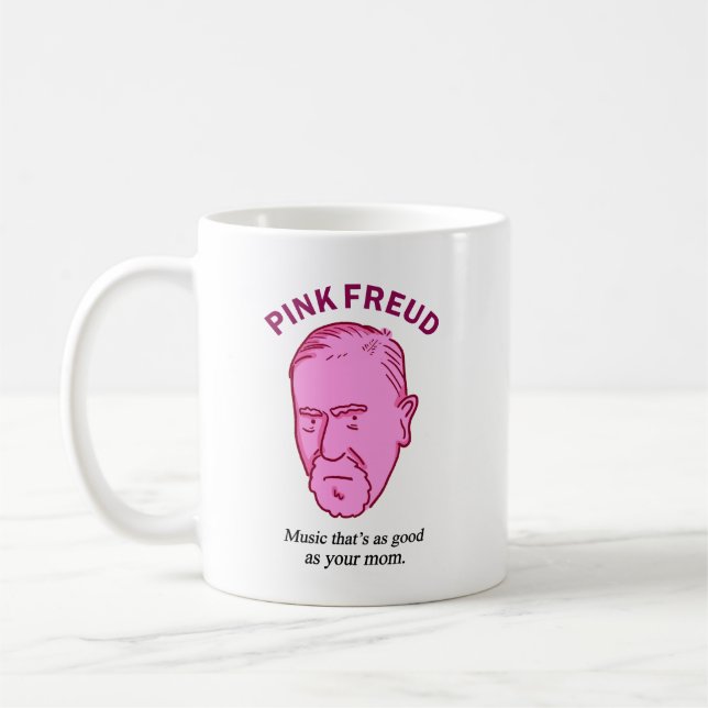 Caneca De Café Pink Freud Funny Music Psychology Pun Mug (Esquerda)