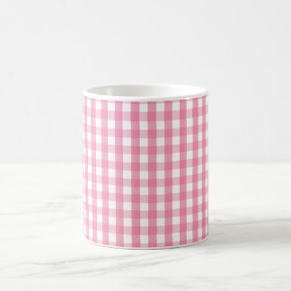 Caneca De Café Pink Gingham Check Pattern Two-Tone Coffee Mug