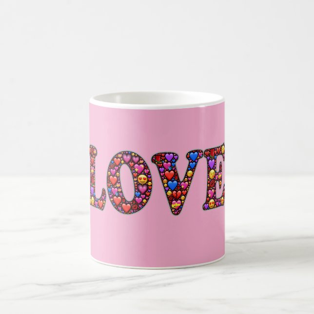 Caneca De Café Pink  Love Emoji's Coffee Mug (Centro)