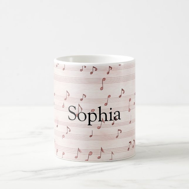 Caneca De Café Pink Music Notes Sheet (Centro)