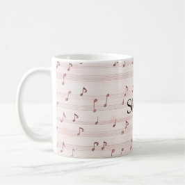 Caneca De Café Pink Music Notes Sheet