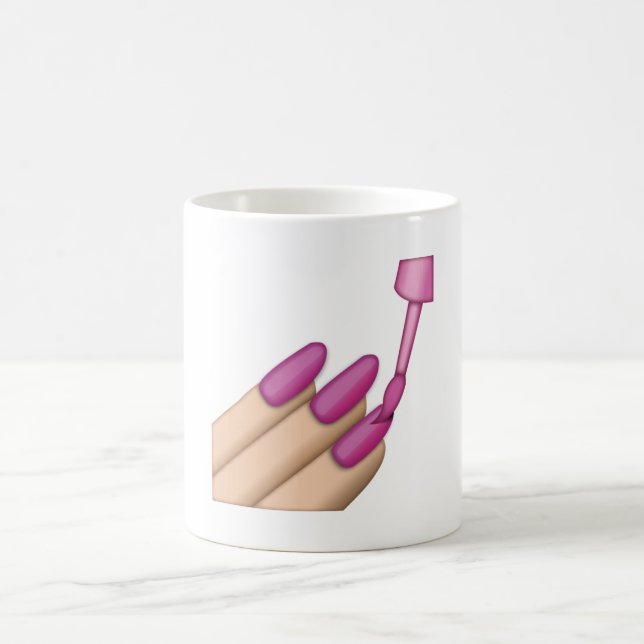 Caneca De Café Pink Nail Polonês - Emoji (Centro)