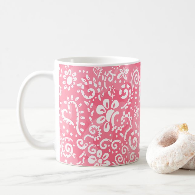 Caneca De Café Pink Paisley Mug (Com Donut)