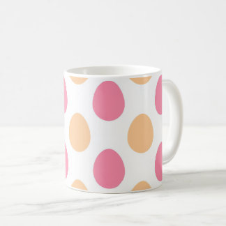Caneca De Café Pink Peach Pastel Easter Eggs Pattern