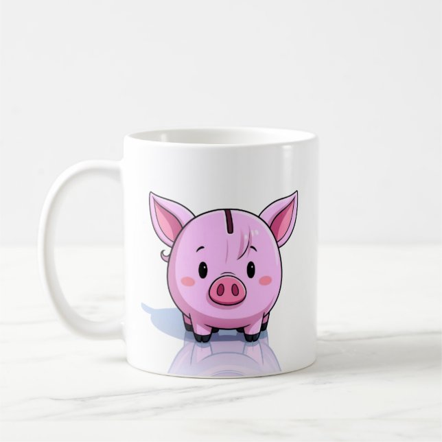 Caneca De Café Pink piggy bank (Esquerda)