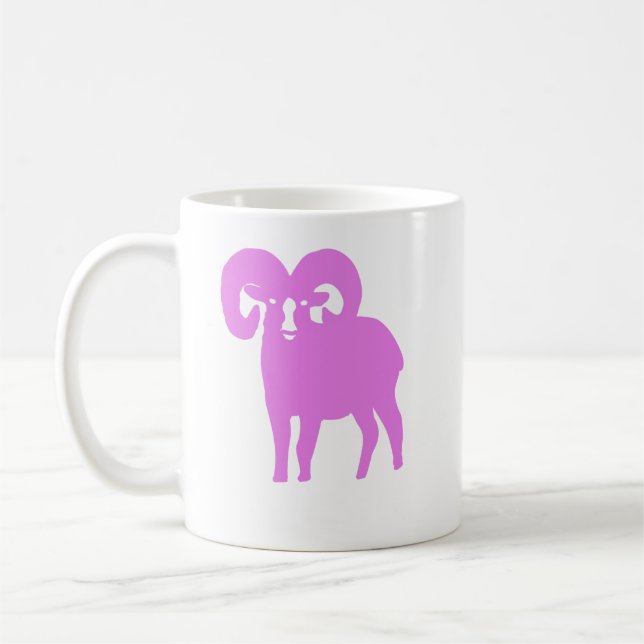 Caneca De Café Pink Ram Silhouette Aries Coffee Mug (Esquerda)