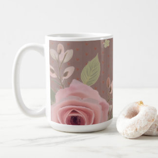 Caneca De Café Pink Rose With Typography
