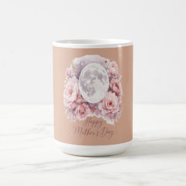 Caneca De Café Pink Roses Moon Mug, Mother's Day Gift Dusty Rose 