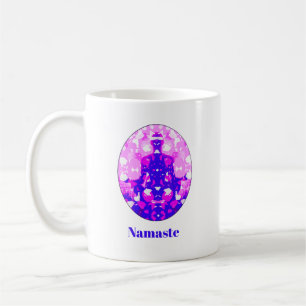 Caneca De Café Pink Sentado Yoga Pose Namaste