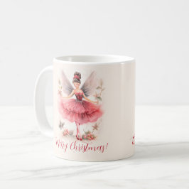 Caneca De Café Pink Sugar Plum Fairy Script Christmas Mug