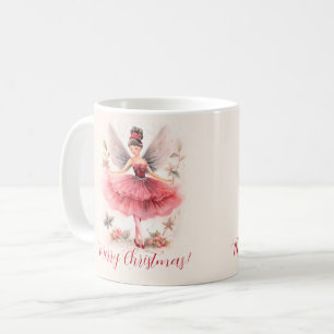Caneca De Café Pink Sugar Plum Fairy Script Christmas Mug