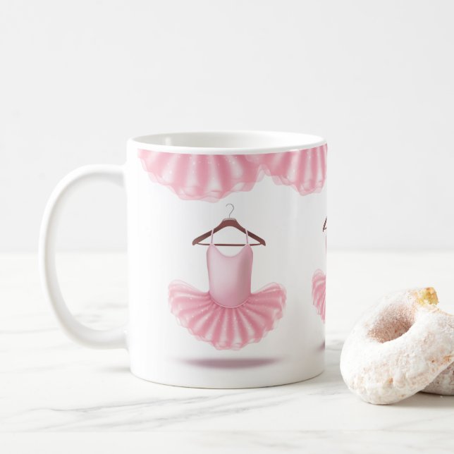 Caneca De Café Pink Tutu Cute Ballerina Nome da Rapariga (Com Donut)