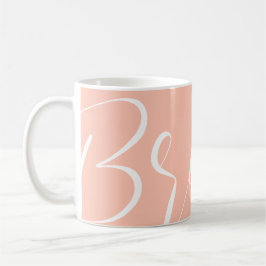 Caneca De Café Pink Typografia Branca Pastel