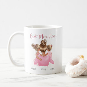 Caneca De Café Pink Watercolor Melhor Mãe Já Personalizada