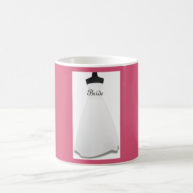 Caneca De Café Pink & White Casamento Noivo Noiva Mug (Centro)