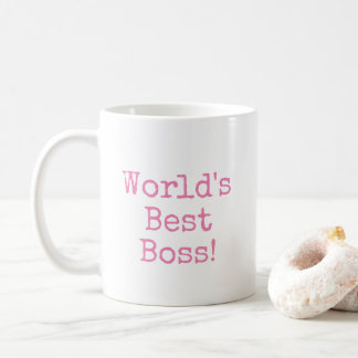 Caneca De Café Pink Worlds Best Boss Typografia