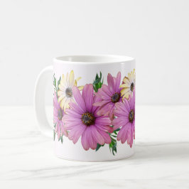Caneca De Café Pink Yellow Floral Rustic Elegant Wedding