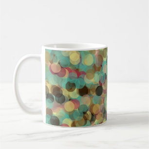 Caneca De Café pink yellow green and blue circle pattern abstract