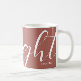 Caneca De Café Pinkish Brown White Typografia Mug