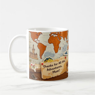 Caneca De Café Pinos e marcos do mapa mundial