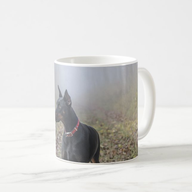 Caneca De Café Pinscher do Doberman (Frente Esquerda)
