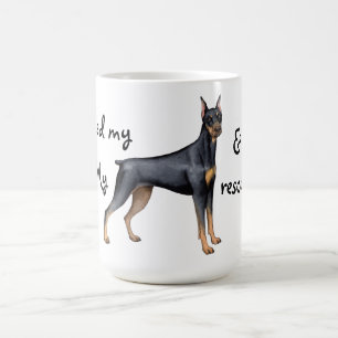 Caneca De Café Pinscher do Doberman do salvamento