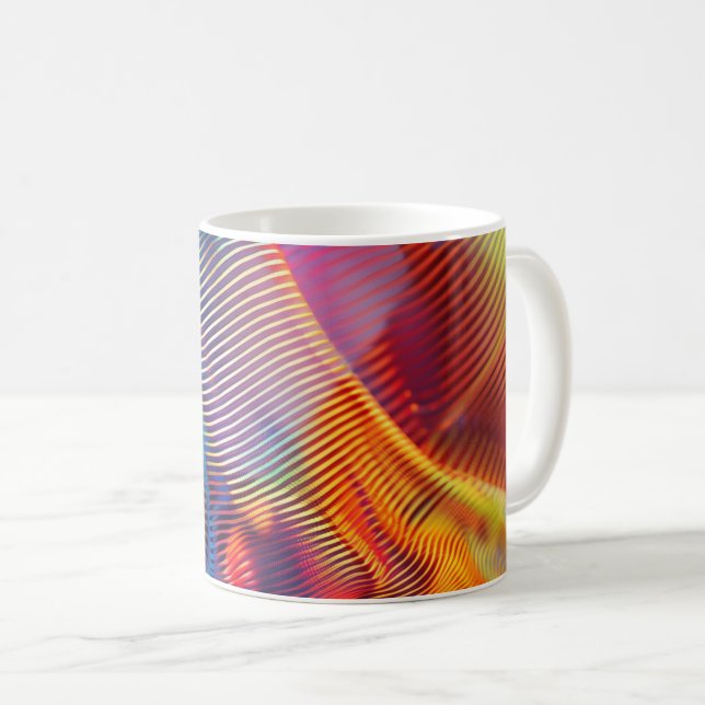 Caneca De Café Pinstripe Arte Digital do Arco-Íris (Frente Esquerda)